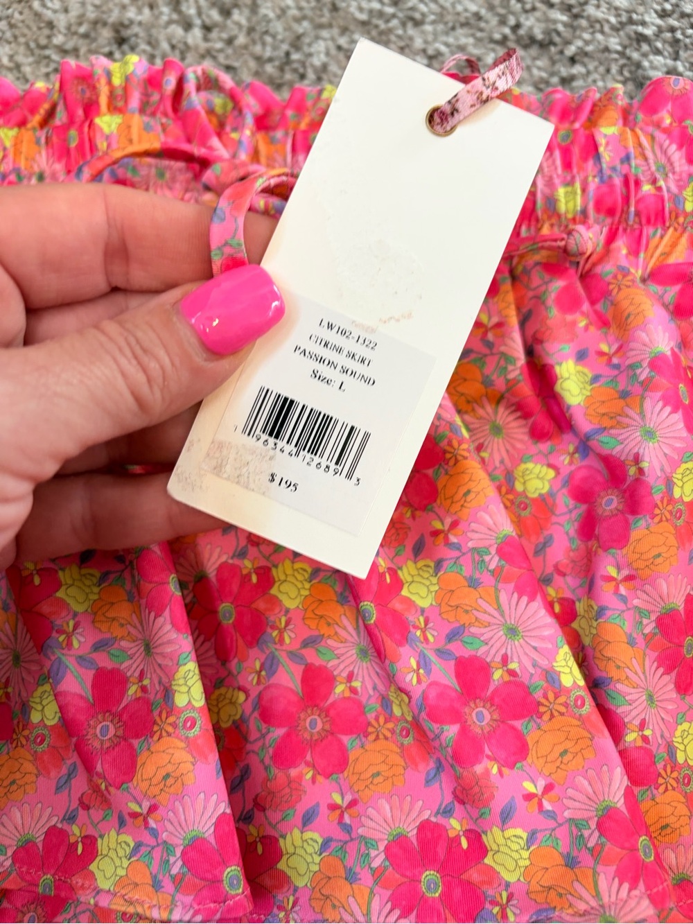 LoveShackFancy Citrine Floral Ruffle Mini Skirt Cruise Coquette Vacation L NWT - Picture 5 of 6